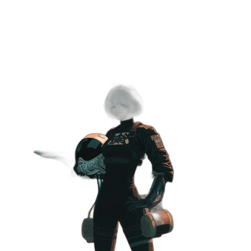 robot, jacket, staff, creature transparent PNG cut-out