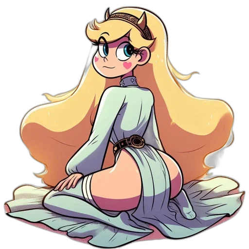 dress, crown, staff, hair transparent PNG cut-out