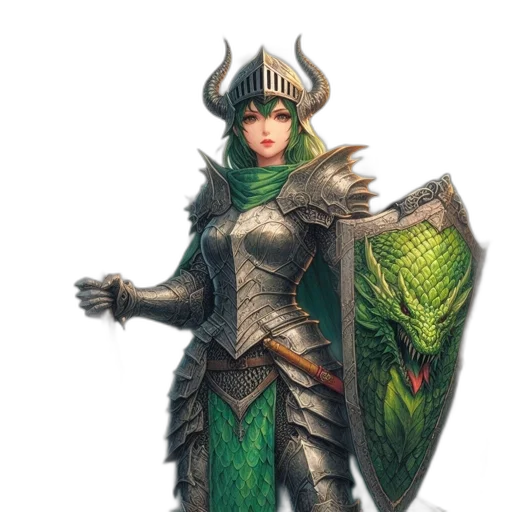 dragon, staff, sword, fantasy art transparent PNG cut-out