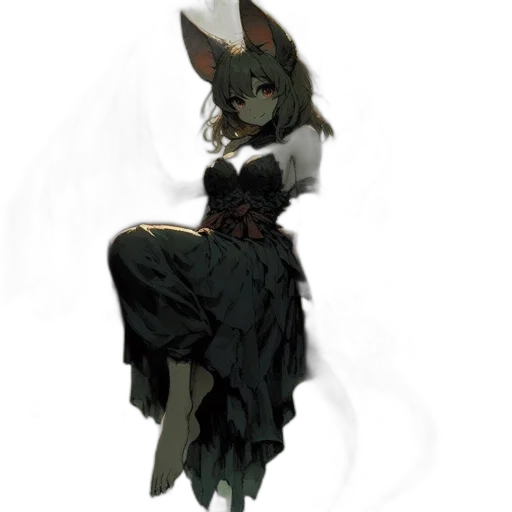 dress, mask, staff, creature transparent PNG cut-out