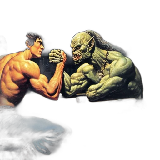 concept art, comic book art, fantasy art, photorealistic transparent PNG cut-out