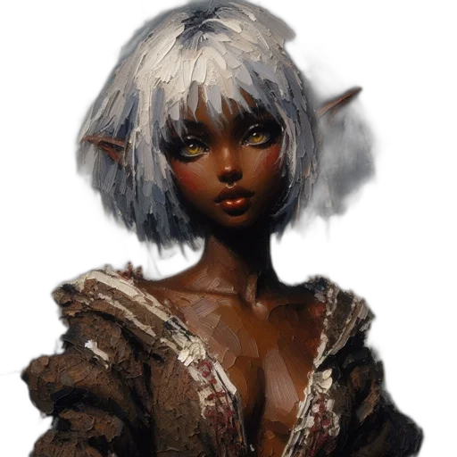 face, staff, creature, fantasy art transparent PNG cut-out