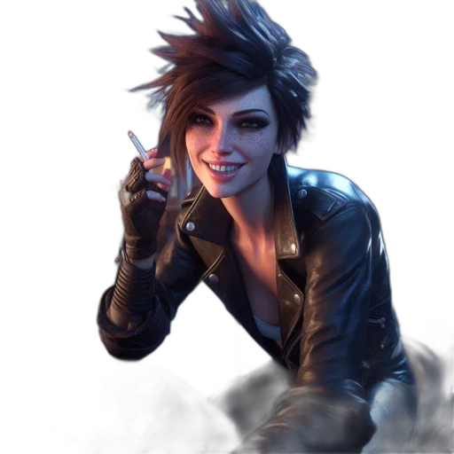 jacket, face, staff, weapon transparent PNG cut-out
