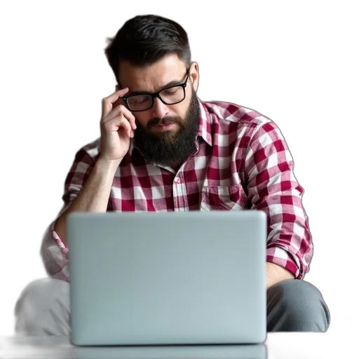 staff, 3d render, man, glasses transparent PNG cut-out