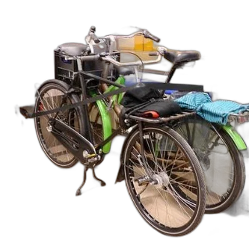 two, bicycles, parked, inside transparent PNG cut-out
