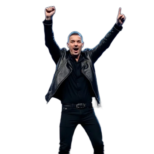 jacket, male, musician, performing transparent PNG cut-out