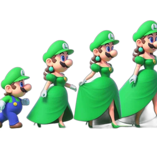 dress, staff, crown, 3d render transparent PNG cut-out