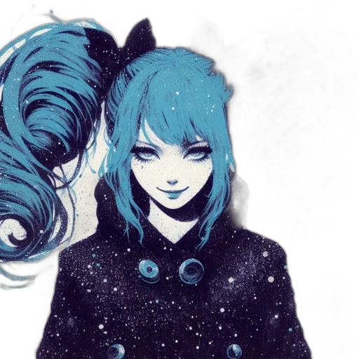 hair, dress, jacket, mask transparent PNG cut-out