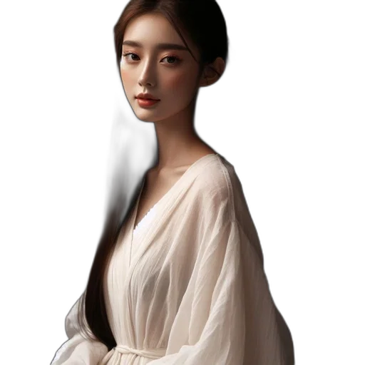 dress, face, staff, hair transparent PNG cut-out