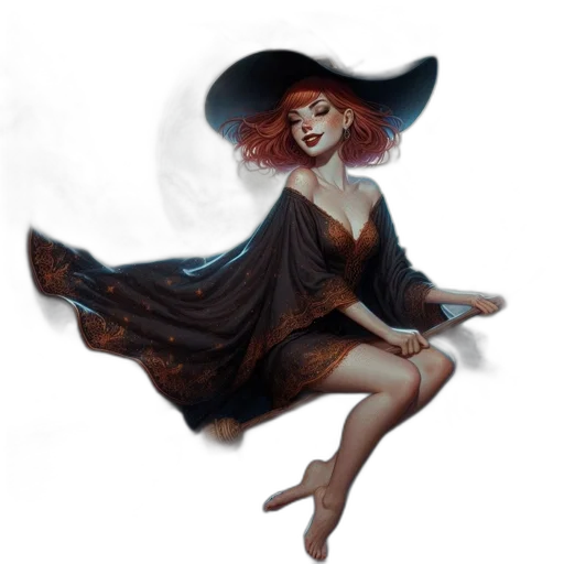 dress, hat, staff, umbrella transparent PNG cut-out
