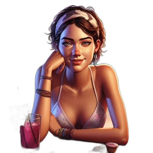 jewelry, face, concept art, comic book art transparent PNG cut-out