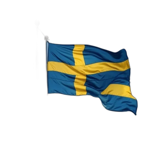 two, swedish, waving, flags transparent PNG cut-out