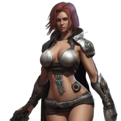concept art, cyberpunk, fantasy art, comic book art transparent PNG cut-out