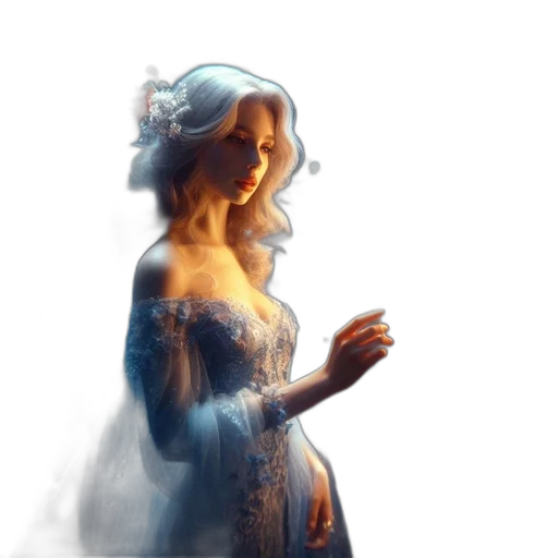 dress, crown, face, concept art transparent PNG cut-out