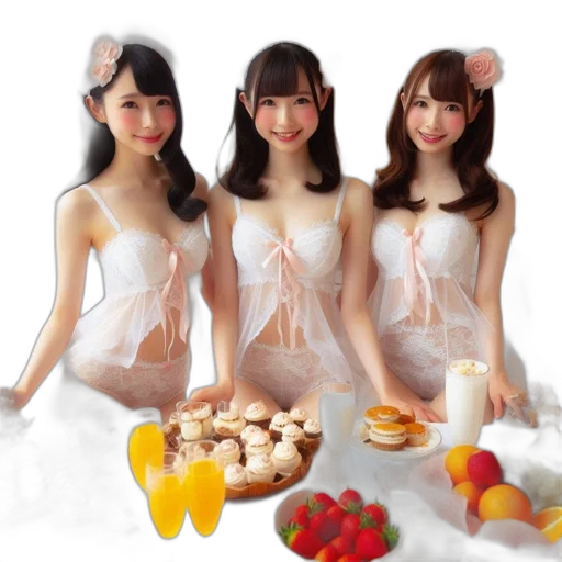 food, photorealistic, 3d render, pastel transparent PNG cut-out