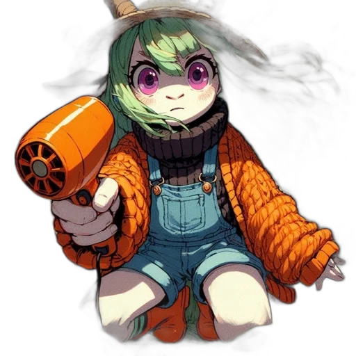 weapon, jacket, mask, staff transparent PNG cut-out