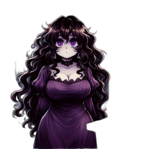 dress, hair, crown, creature transparent PNG cut-out
