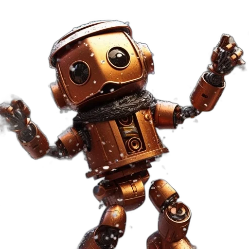 robot, staff, 3d render, concept art transparent PNG cut-out