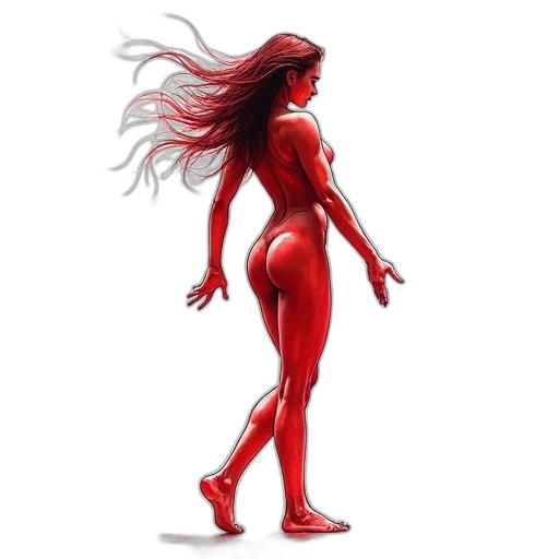 creature, hair, dress, concept art transparent PNG cut-out