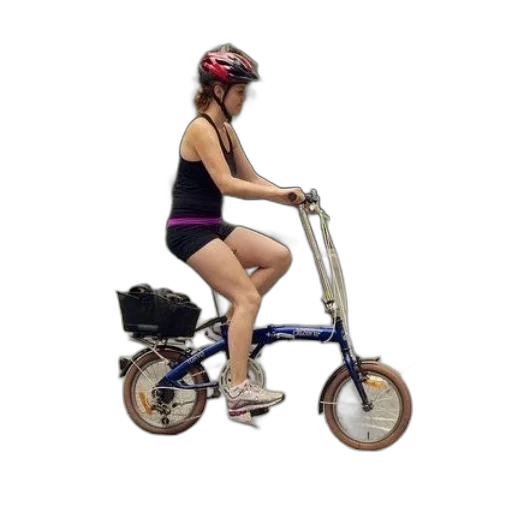 woman, rides, blue, bicycle transparent PNG cut-out