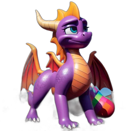 dragon, animal, creature, staff transparent PNG cut-out