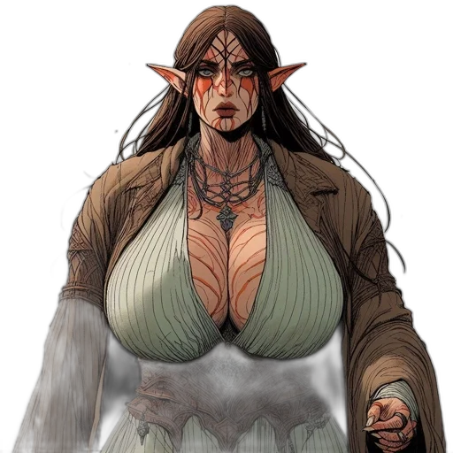dress, fantasy art, concept art, comic book art transparent PNG cut-out