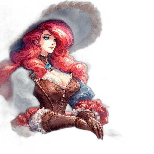 dress, fantasy art, concept art, watercolor transparent PNG cut-out