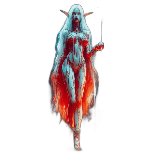 creature, staff, dress, sword transparent PNG cut-out