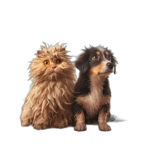 animal, hair, photorealistic, 3d render transparent PNG cut-out
