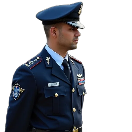 staff, jacket, hat, face transparent PNG cut-out
