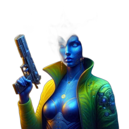 jacket, weapon, staff, face transparent PNG cut-out
