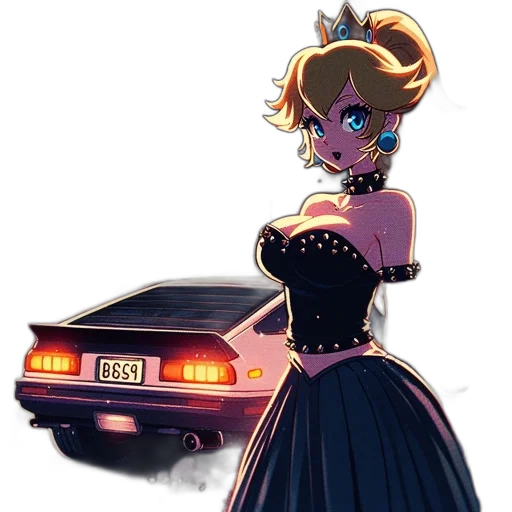 car, dress, crown, concept art transparent PNG cut-out