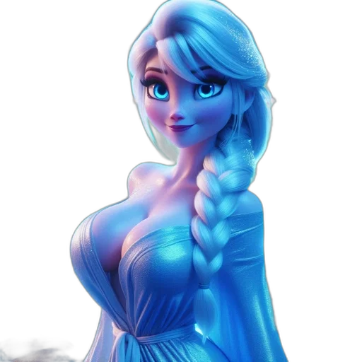 dress, face, crown, 3d render transparent PNG cut-out
