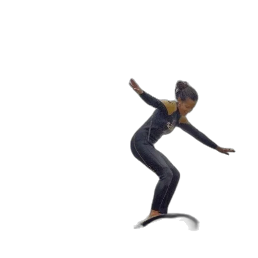3d render, woman, wetsuit, surfing transparent PNG cut-out