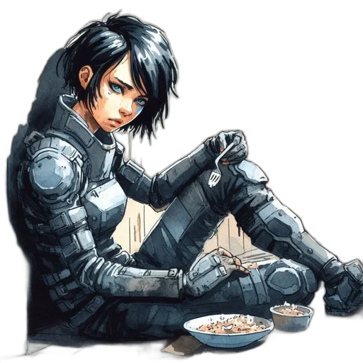 food, robot, comic book art, concept art transparent PNG cut-out