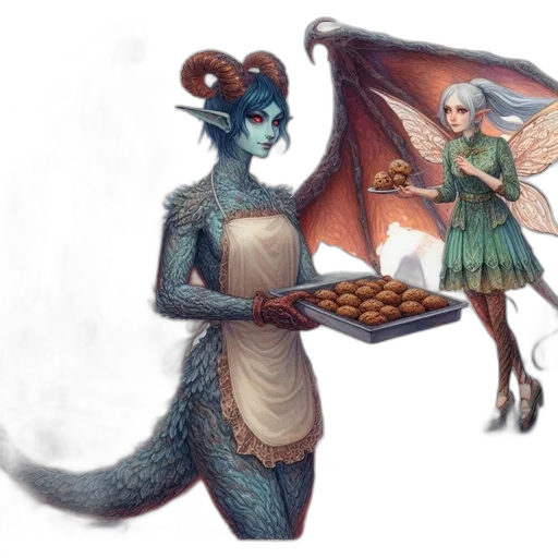 dragon, food, creature, fantasy art transparent PNG cut-out