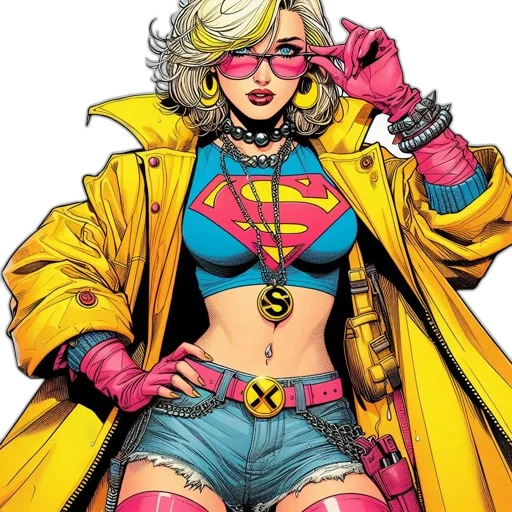 comic book art, concept art, neon, colorful transparent PNG cut-out
