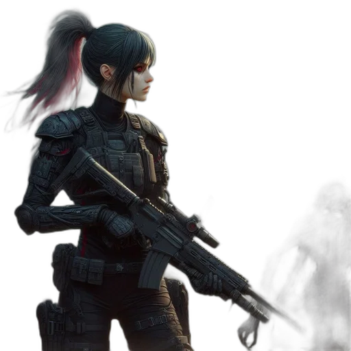 weapon, concept art, cyberpunk, fantasy art transparent PNG cut-out