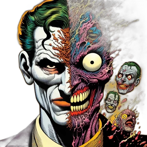 mask, comic book art, concept art, dual transparent PNG cut-out