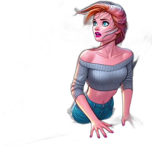 dress, concept art, fantasy art, comic book art transparent PNG cut-out