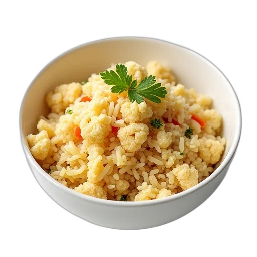 food, cauliflower, fried, rice transparent PNG cut-out
