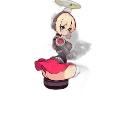 robot, weapon, staff, flower transparent PNG cut-out