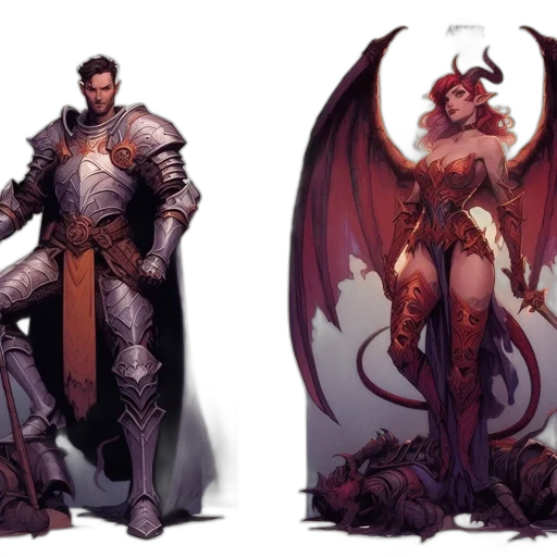 concept art, fantasy art, comic book art, dark transparent PNG cut-out