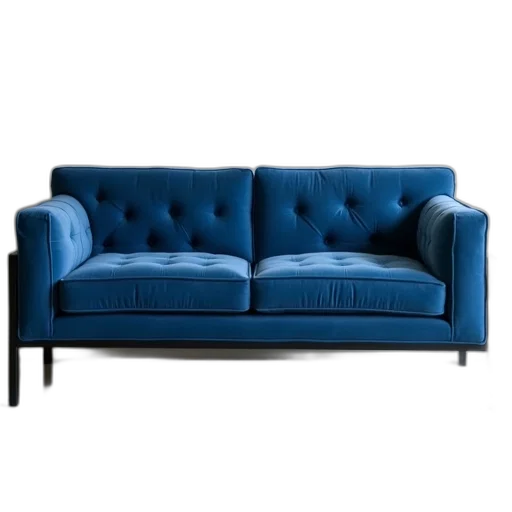 furniture, 3d render, blue, velvet transparent PNG cut-out