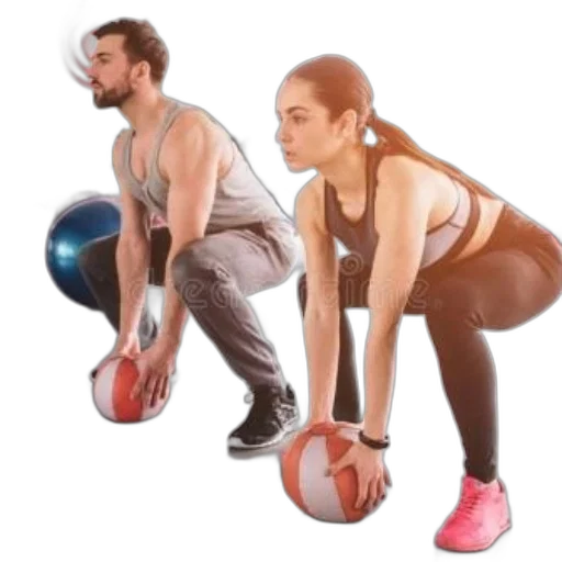 two, individuals, gym, setting transparent PNG cut-out
