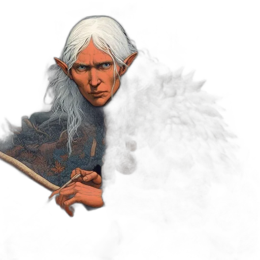 dragon, face, staff, hair transparent PNG cut-out