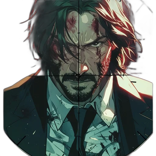 face, mask, jacket, comic book art transparent PNG cut-out