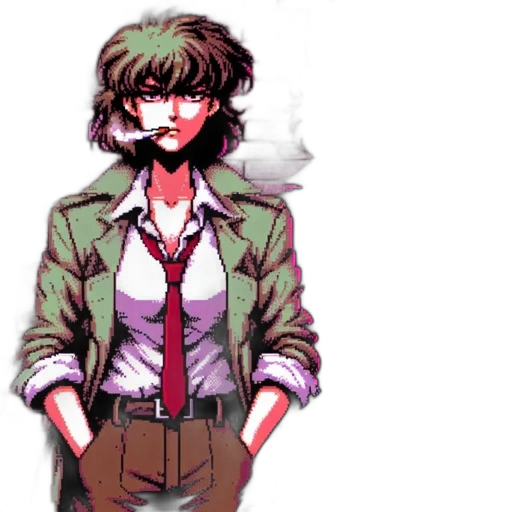 jacket, comic book art, concept art, pixel art transparent PNG cut-out