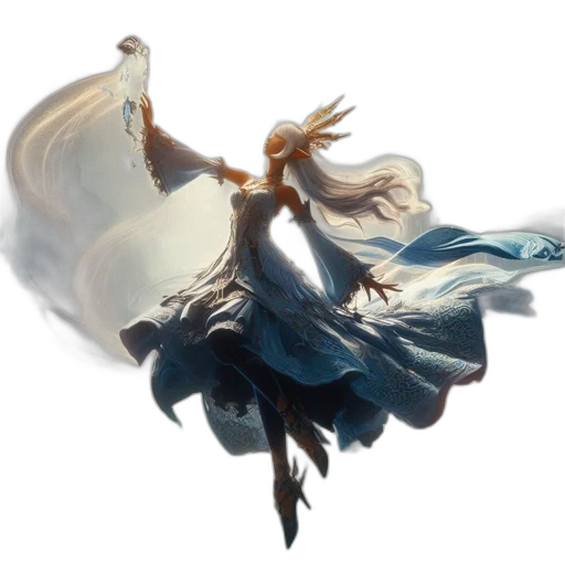 dragon, dress, sword, hair transparent PNG cut-out