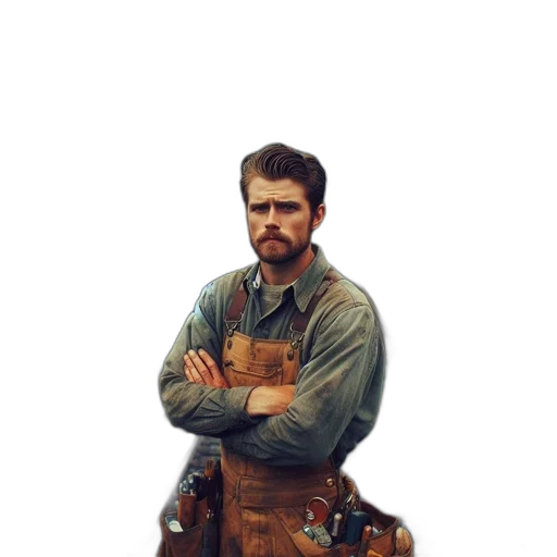 jacket, staff, animal, weapon transparent PNG cut-out